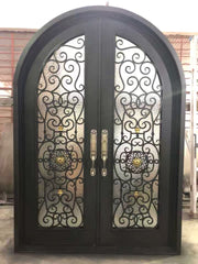 WDMA  Best Quality Arch Top Steel Doors Used Exterior Wrought Iron Gates