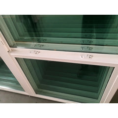 WDMA Hurricane Impact UPVC Single Hung Window White Vinyl Vertical Sliding Weatherproof Window