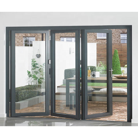 Thermal Break Exterior Slide Accordion Folding Garden Balcony Gallery Tempered Glass Door