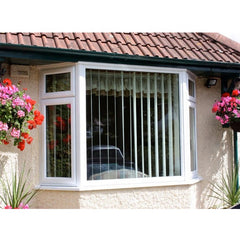 House Glass PVC Bow Bay Up Down Sliding Window Aluminium Bay Window with Grills Design