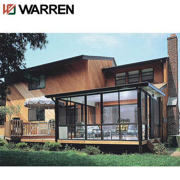 Customized Aluminium Winter Garden Sun Room Green Glass House Free Standing Sunroom For Villa