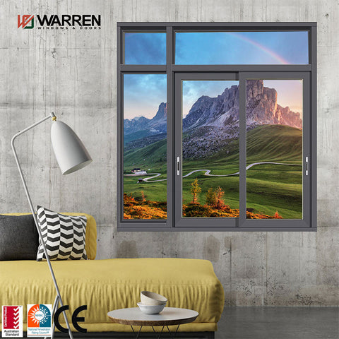 Triple pained resistant black aluminum frame sliding windows