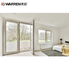 WDMA 32x79 French Aluminium Triple Glass White Factory Price Arched Door For Sale