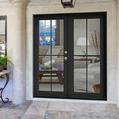 11x10 black and white french doors modern aluminium 6060-T66 fashion design