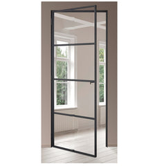 WDMA  Aluminum Exterior Double Glass French Entry Door Swing Casement Door