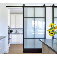 WDMA High quality Steel insulated sliding barn door steel frame sliding door with hardware