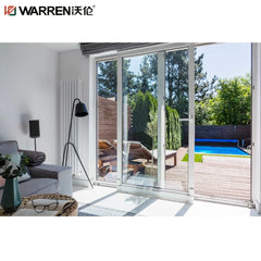 WDMA 10ft Sliding Glass Door 4 Panel Sliding Barn Door Sliding Door For Restaurant Aluminum