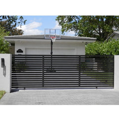 front door Gate Designs Outside House Yard Double Sliding Powder Coated Security Aluminum Gate