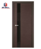 Simple Decorative Door Design Wooden Veneer Mdf with Glass Internal Single Swing Open Style Interior Doors on China WDMA