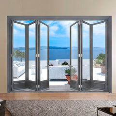 China WDMA soundproof aluminum glass folding door bifold doors