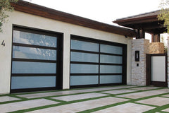 China WDMA Villa house sectional rolling up wooden grain glass aluminum garage door