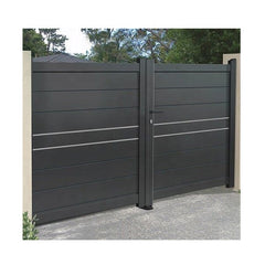 Customized Front Aluminium Double Driveway Gate Electronic Security Door For Outdoor Garden