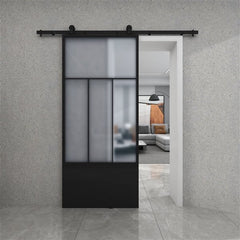 WDMA  Modern luxury multi sliding tempered glass barn door for bathroom