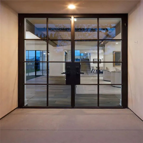 WDMA European Standard Simple Design Double Panels Casement Swing Style Glass Door