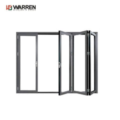 102*35 folding door with best Hardware and double glass factory hot sale