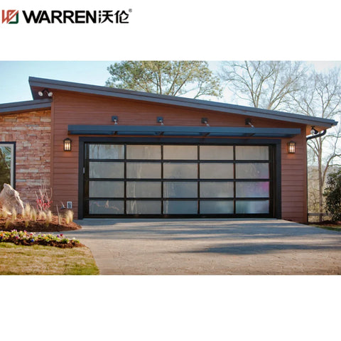 WDMA 14x7 Garage Door Electric Garage Door With Pedestrian Door And Window Aluminum Steel