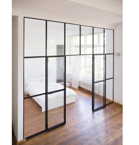 WDMA  Retro steel partition steel and tempered glass windows galvanized steel profile for windows and door