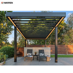 Warren aluminium louvered bioclimatic glass external electric pergola