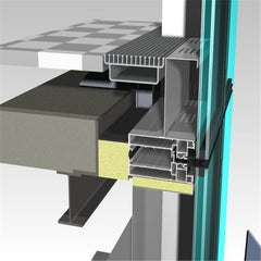 WDMA Window Residential Frameless Frosted Glass Details Alucobond Curtain Wall Aluminum