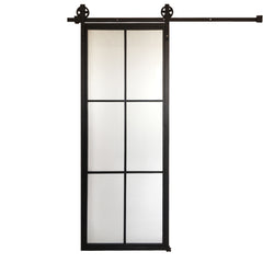 WDMA Hot sale Steel insulated sliding barn door wrought iron frame sliding door with track