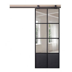 WDMA Glass shower metal barn door with hardware