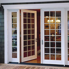 Exterior Patio Balcony Double Aluminum French Door With Grill Safety Design Front Entry Door