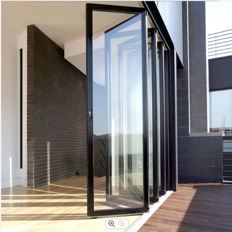 WDMA Cheap Aluminum Glass Bifold Passive Fame Bifold  Aluminum Glass Folding Door and window