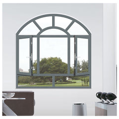 WDMA 96x80 Round Top Half moon Casement Window