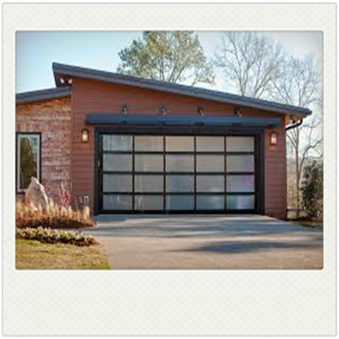 China WDMA Automatic aluminum alloy glass garage door with pedestrian door