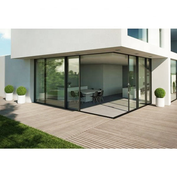 European Standard Powder Coated Aluminium Corner Sliding Door For Office Dinning Room