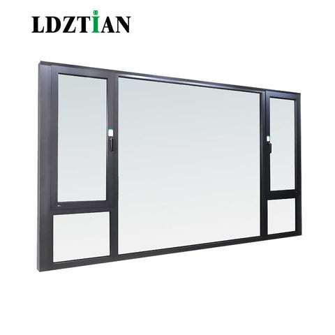 Thermal Sound Insulation Aluminium Windows Double Panels Hollow Tempered Glass Tilt and Turn Windows with Hinges