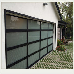 China WDMA Black Anodized Aluminum Frame Tempered Plexiglass/Glass Garage Door