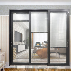 WDMA low e 3 glass panel exterior sliding glass door