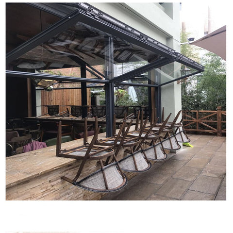 Aluminium Bi fold Window Fold Up Glass Windows American Vertical Roll Up Grid Folding Window For Bar Shop Coffee