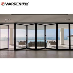 24x96 Bifold Aluminium Fixed Glass Brown Custom Exterior Door For Home