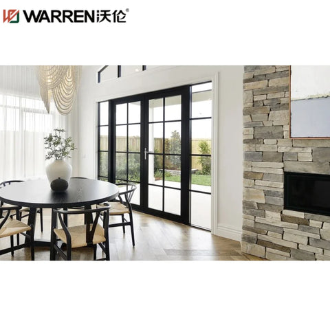 Warren Black Modern Door Black Exterior Door Black Interior Door French Exterior Glass Double Aluminum