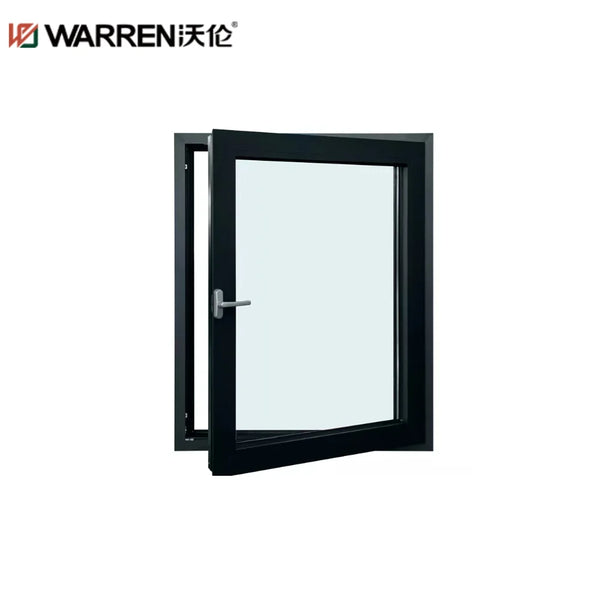 36x52 Casement Aluminium Tempered Glass Black Thermal Break Window Modern