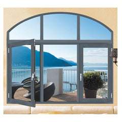 WDMA 96x80 Round Top Half moon Casement Window