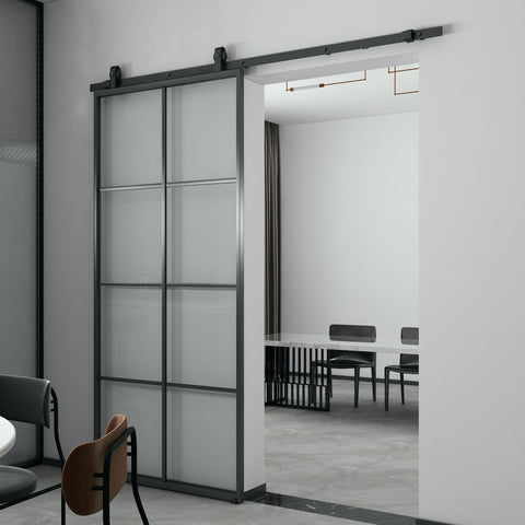 WDMA  Modern luxury multi sliding tempered glass barn door for bathroom