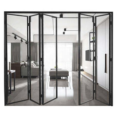 Slime Narrow Border Line Bi Fold Aluminum Patio Door Luxury Lowe Glass Slim Frame Aluminium Bifold Folding sliding door