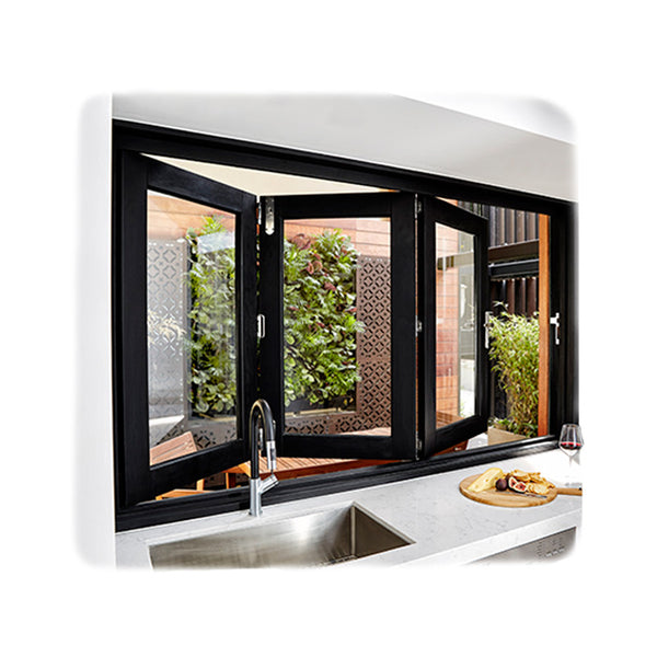 China WDMA courtyard balcony soundproof tempered glass aluminum bifold folding windows