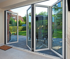 Transparent Low E Glass Folding Patrition Door Aluminum Soundproof Sliding Folding Interior Bi-fold Door folding door