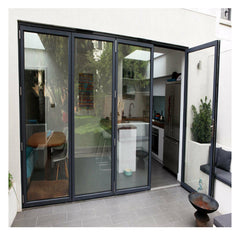 Modern Design Exterior Balcony Flexible Track Aluminum Glass 3 Panel Sliding Bifold Patio Door