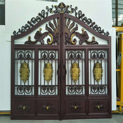 Latest Design Courtyard Aluminium Art Flower Fencing Folding Expandable Driveway Arm House Grill Door Aluminum Gate Manufacturer