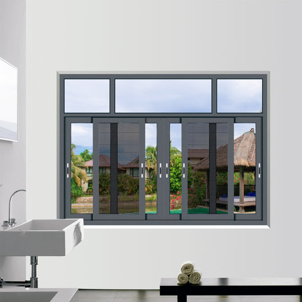 HS-JY8013 china foshan factory wholesale double glazed glass with mosquito net designs aluminium sliding windows and doors on China WDMA