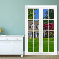 Plastic clear glass casement door UPVC profile design single glazing door