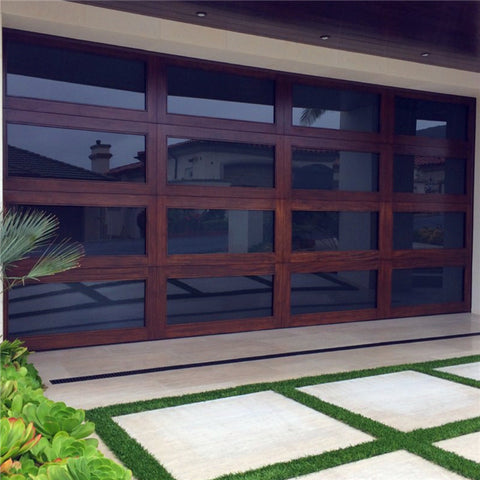 China WDMA China Shop Aluminum Frame Plexiglass/Glass Garage Door Prices Full View Glass Panel  Home polycarbonate sliding aluminum full view garage doors