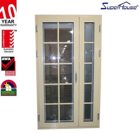 Aluminium front door with colony bar glass french door blinds in on China WDMA