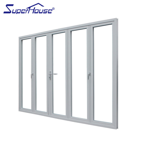 Luxury house villa doors custom high quality glazed soundproof folding doors on China WDMA