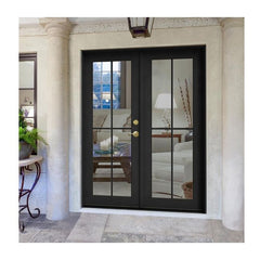 China WDMA Fashion Aluminum Slide Handle Tempered Glass Doors Exterior French Aluminium Casement Door Factory